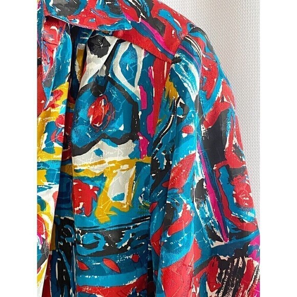 Vintage Womens Rainbow Tunic Popover Top Sz 14 90s Y2K Primary Pride Colorful - Picture 6 of 9